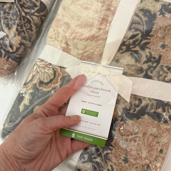 Pottery Barn Rosalyn Patchwork Quilted Cotton Euro Sham SINGLE - Picture 7 of 12